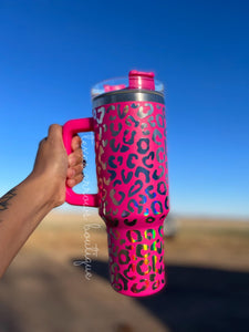 40oz leopard tumbler