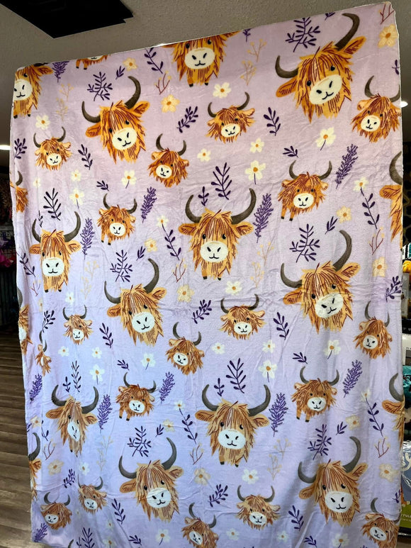 Highland cow twin throw blanket