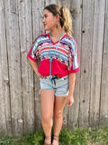 Aztec colorful oversized top