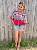 Aztec colorful oversized top