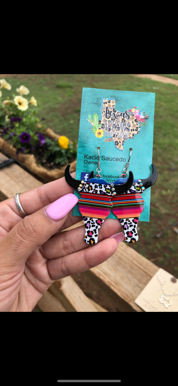 Leopard/serape earrings