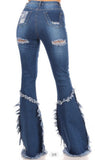 Dark blue Jean distressed bells